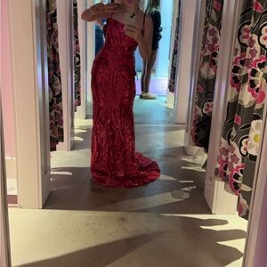 Pink Sequin Evening Gown - Elegant Formal Dress